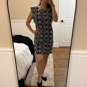 Elegant Black and White Floral Dress